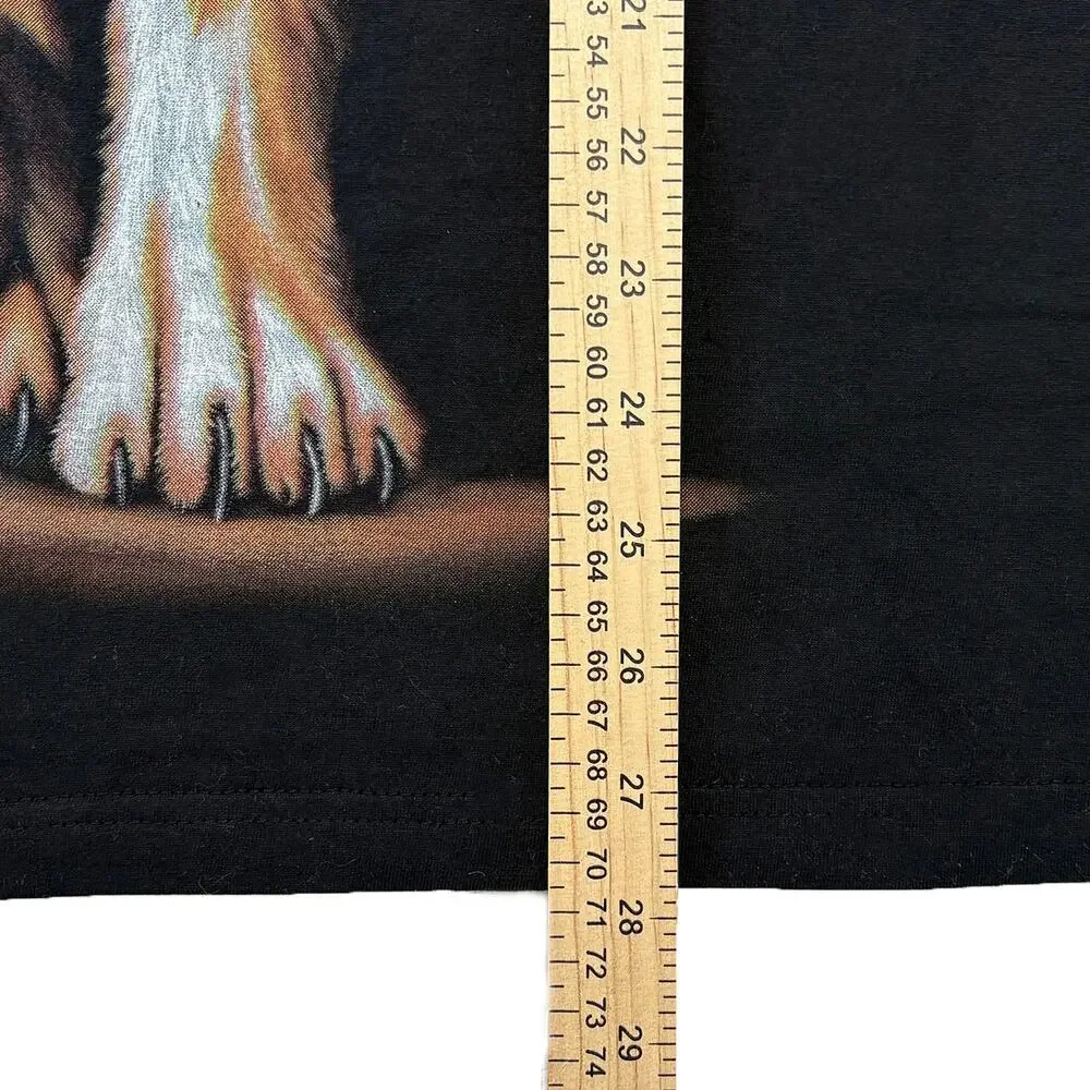 Growling Wolf Cotton T-Shirt Tee Size Medium Black Glow-in-the-Dark Prowling - Picture 5 of 5